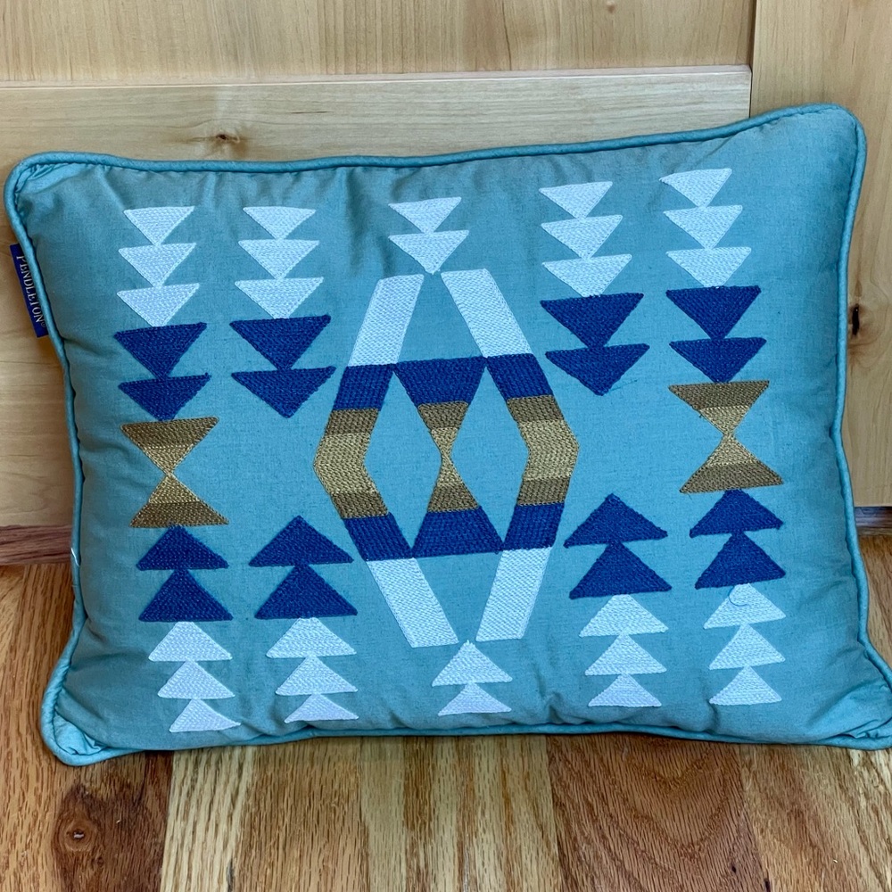 Pendleton pillow with tribal design
